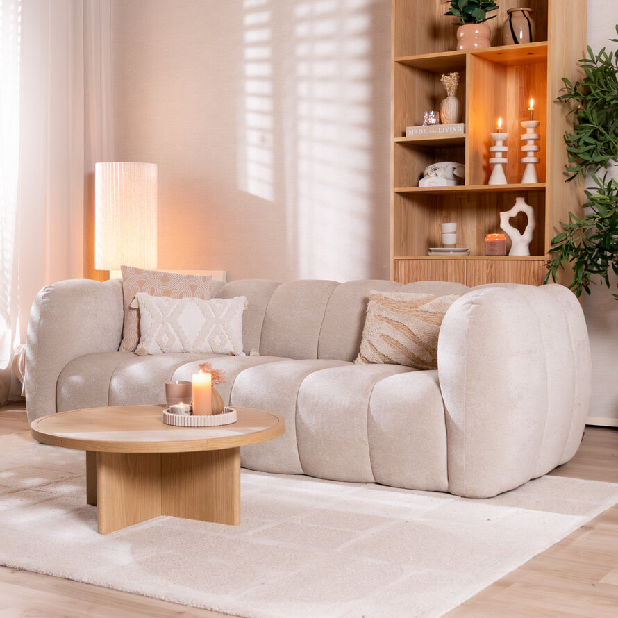 3-zitsbank Luca beige chenille