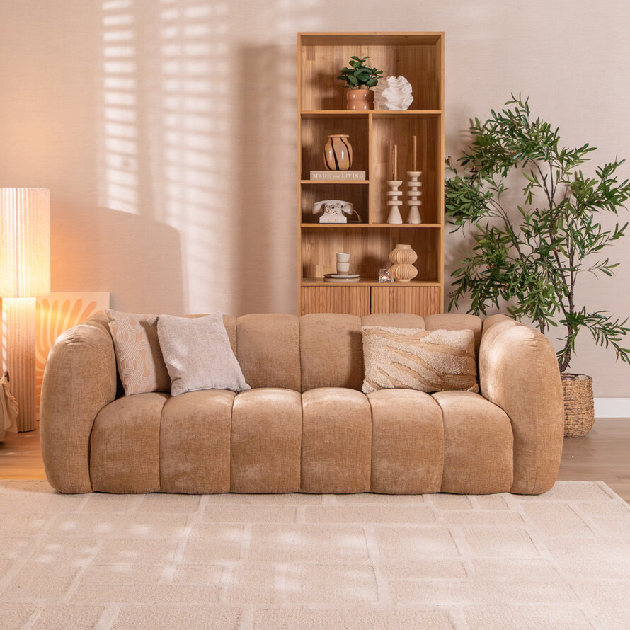 3-zitsbank Luca peach chenille