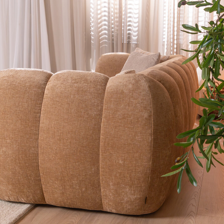 3-zitsbank Luca peach chenille