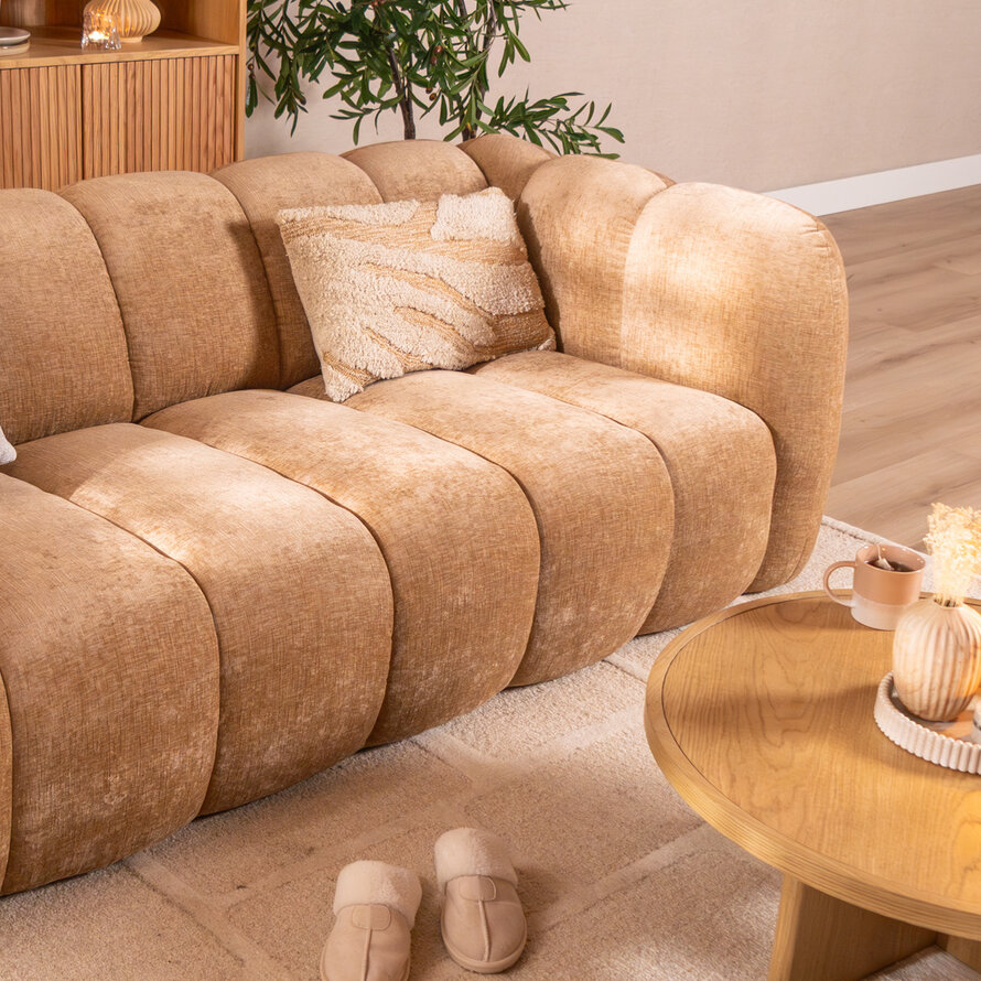 3-zitsbank Luca peach chenille