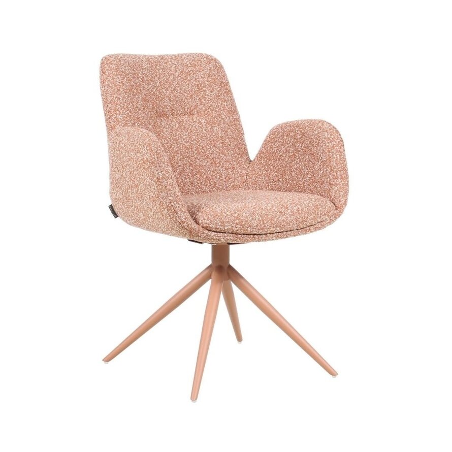 Stoel Alex draaibaar bouclé terracotta