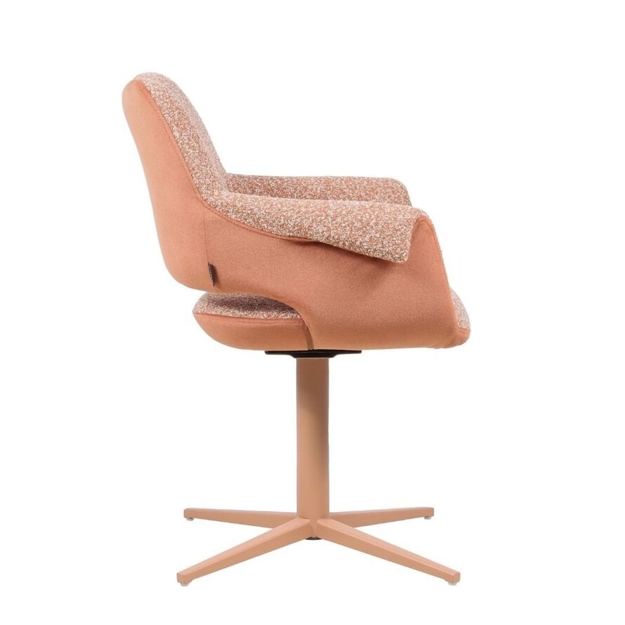 Stoel Jules draaibaar bouclé terracotta