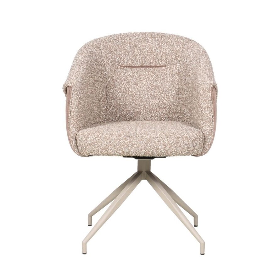 Stoel Riley bouclé bruin