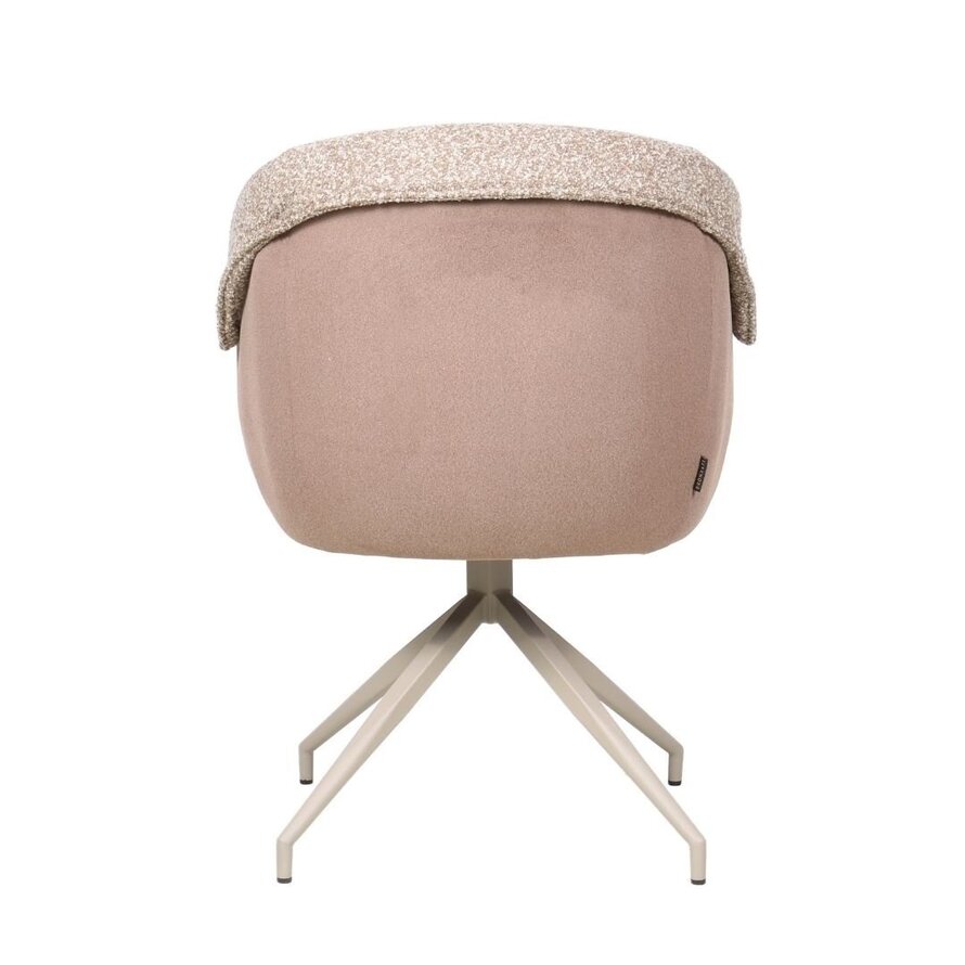 Stoel Riley bouclé bruin