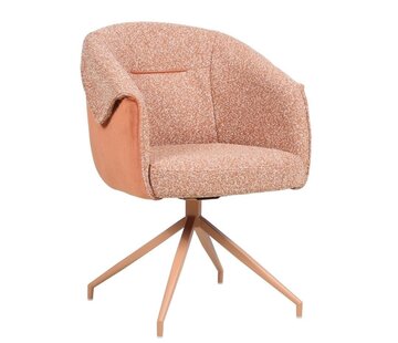 Bronx71 Stoel Riley draaibaar bouclé terracotta