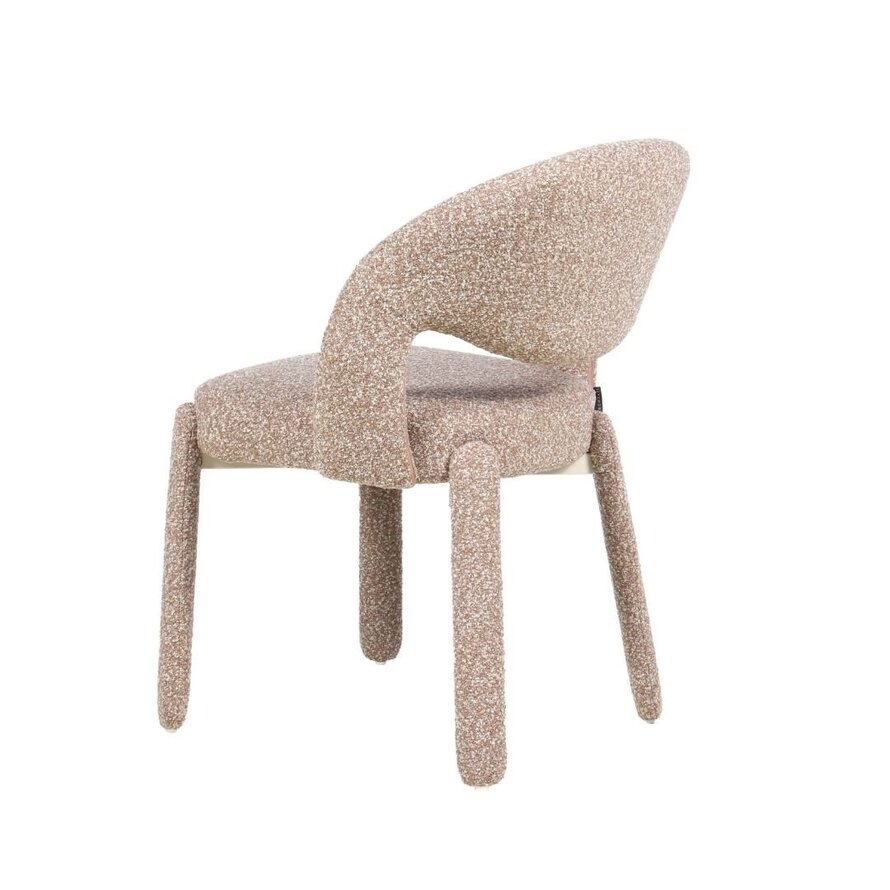 Stoel Dean bouclé bruin