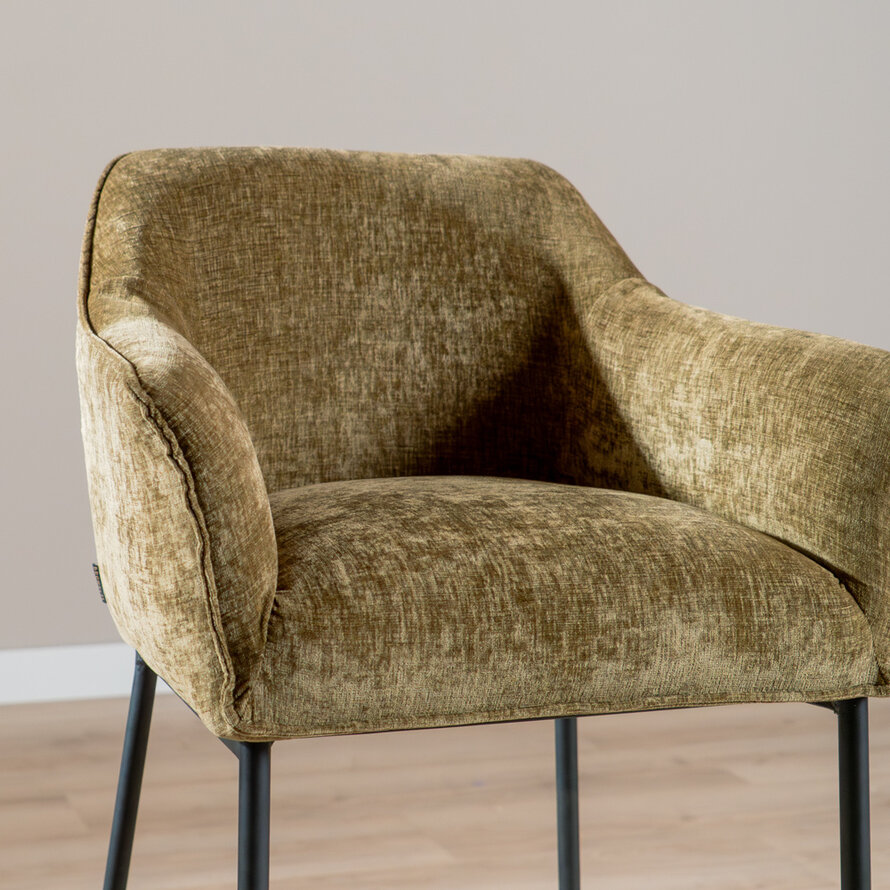 Barkruk Nubo chenille olijfgroen 85 cm