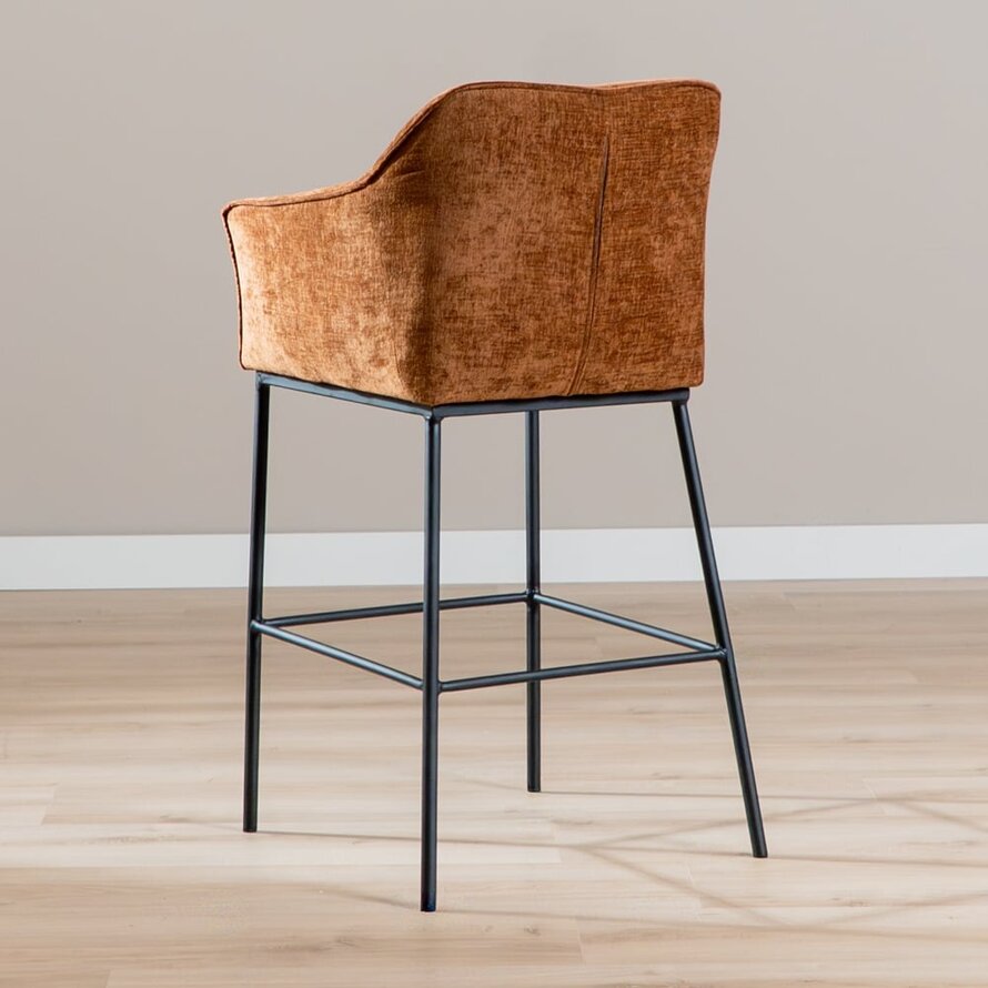 Barkruk Nubo chenille koper 85 cm