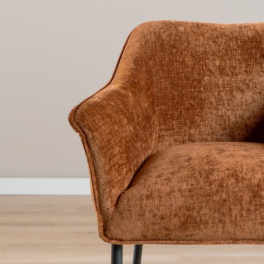 Barkruk Nubo chenille koper 85 cm