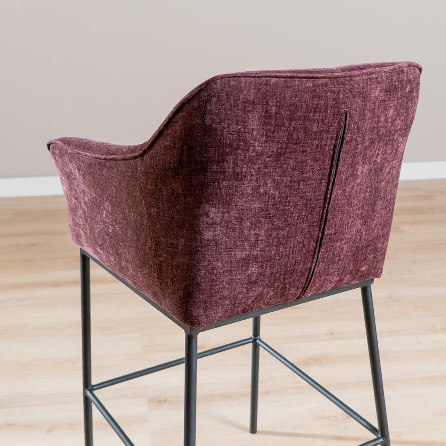 Barkruk Nubo chenille paars 85 cm