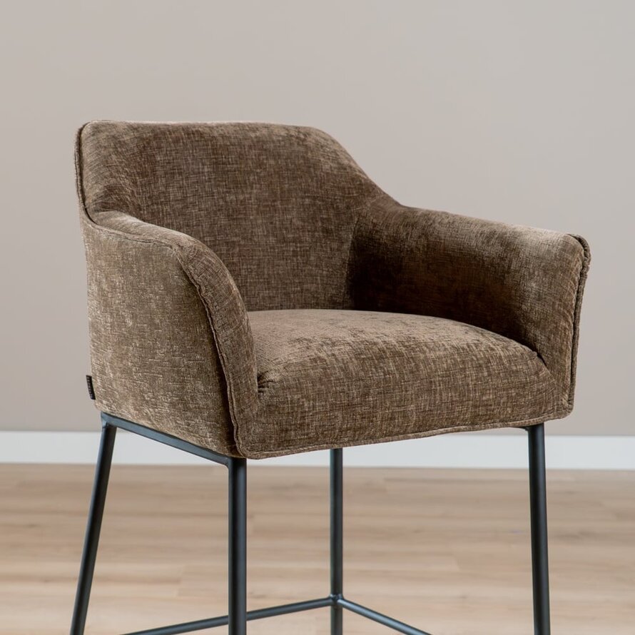 Barkruk Nubo chenille mocha 85 cm