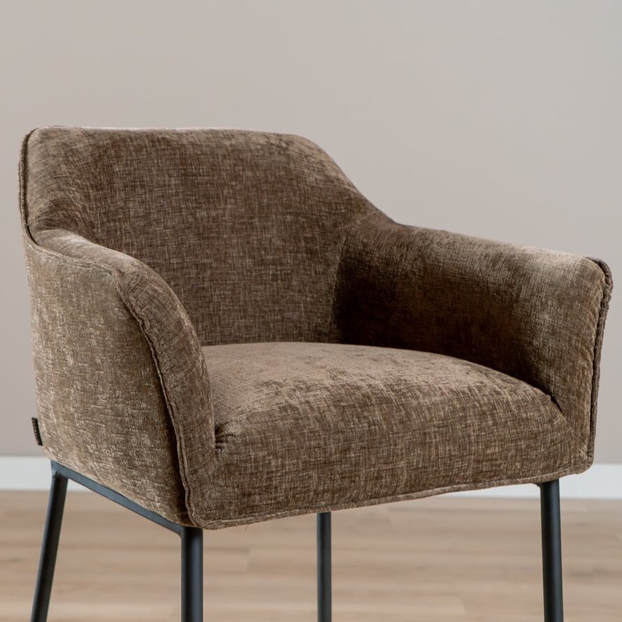 Barkruk Nubo chenille mocha 85 cm