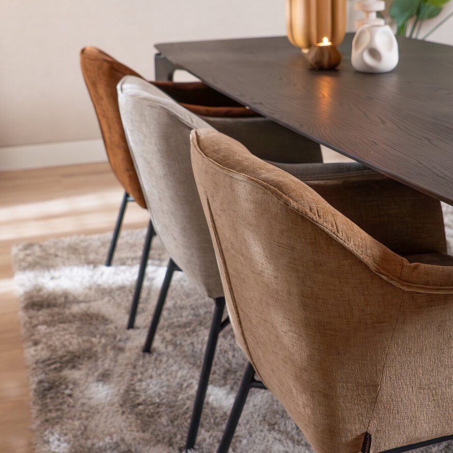 Stoel Nubo chenille sand