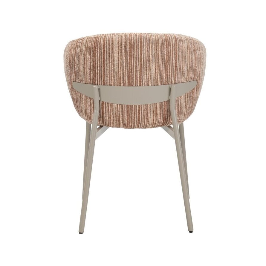 Stoel Milo chenille beige/pink