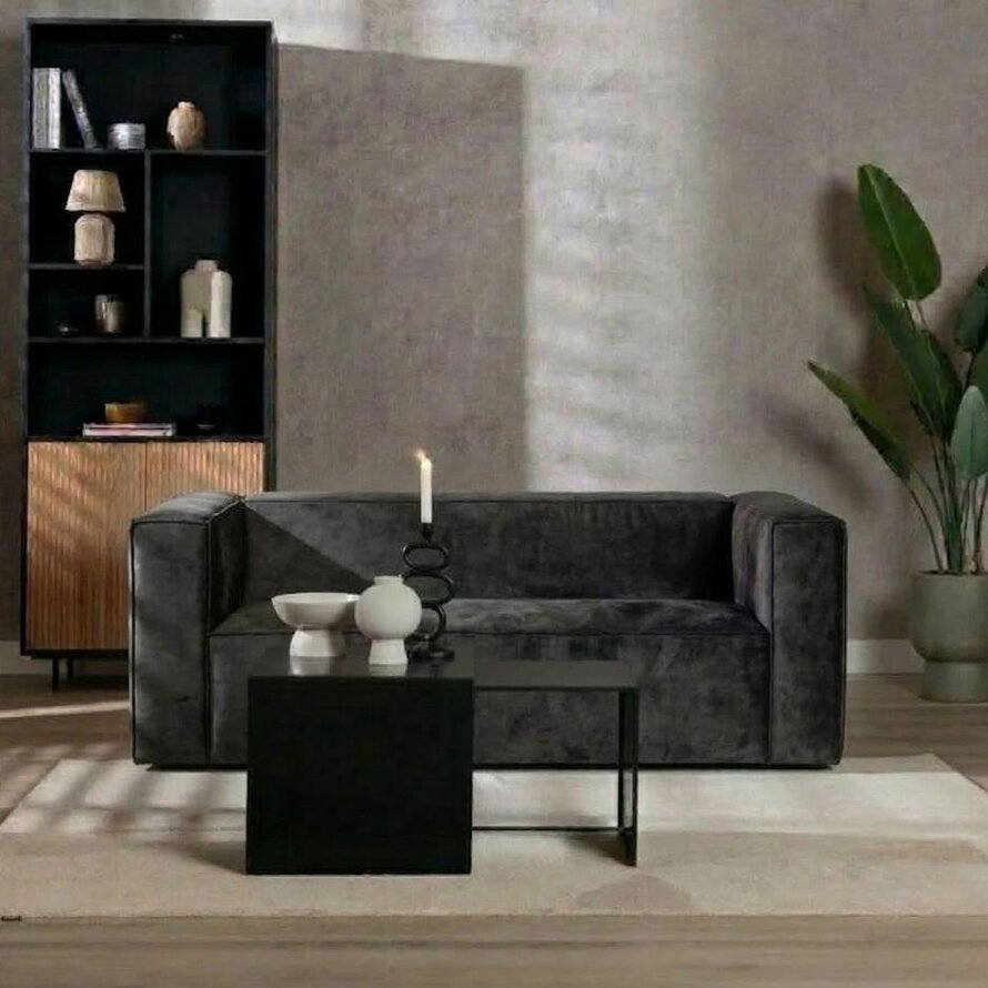 2,5-zitsbank Memphis antraciet velvet