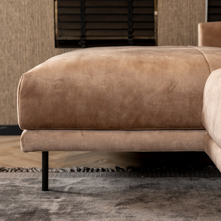 Hoekbank links Denver taupe velvet