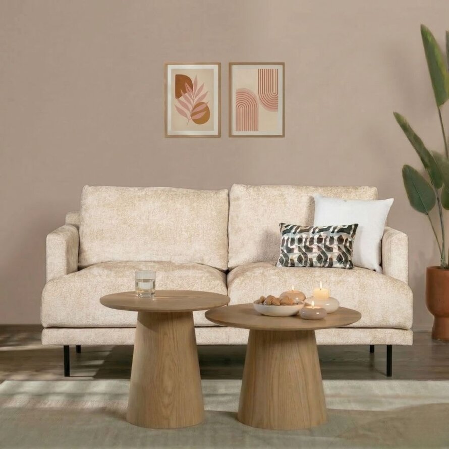 2,5-zits bank Denver wit/beige chenille stof