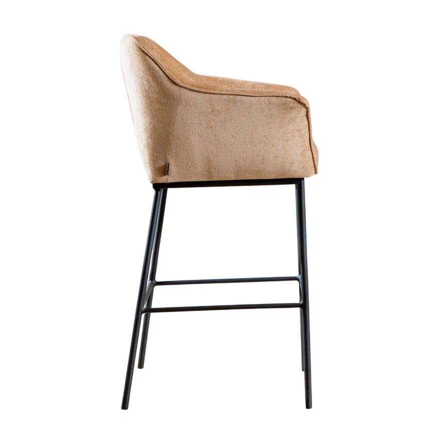 Barkruk Nubo chenille peach 85 cm