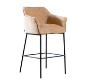 Bronx71 Barkruk Nubo chenille peach 85 cm