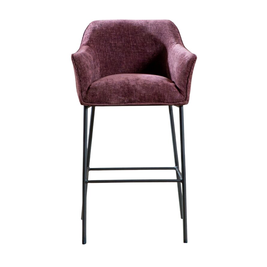 Barkruk Nubo chenille paars 85 cm