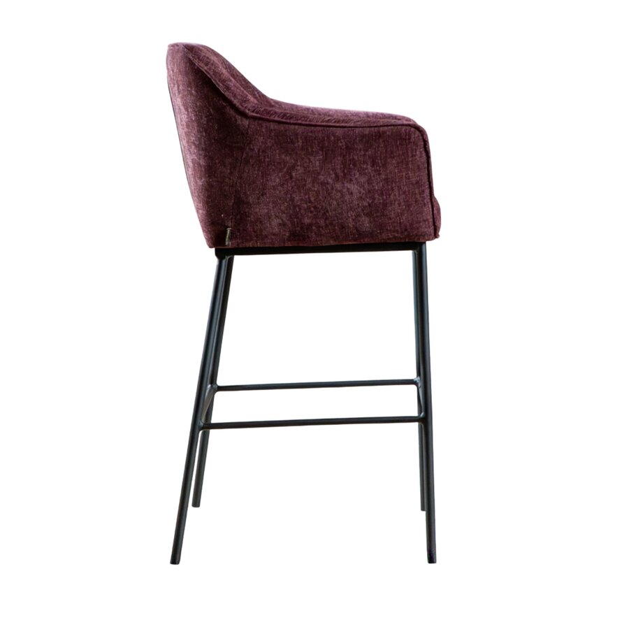 Barkruk Nubo chenille paars 85 cm