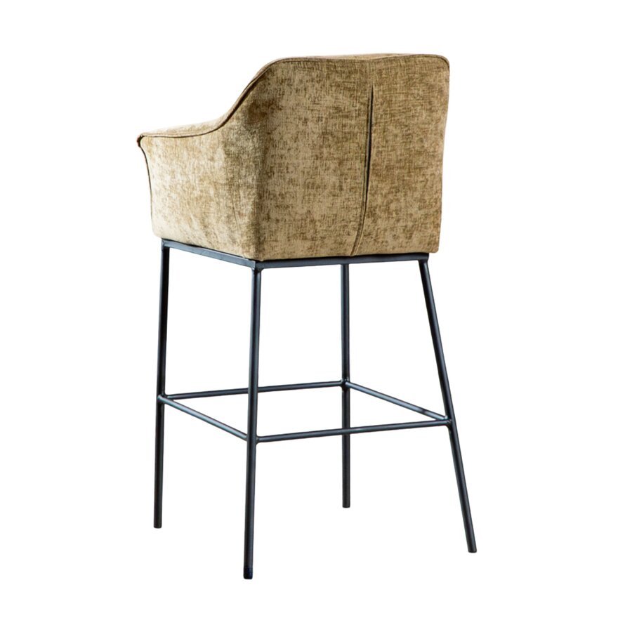 Barkruk Nubo chenille olijfgroen 85 cm