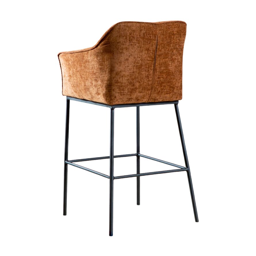 Barkruk Nubo chenille koper 85 cm