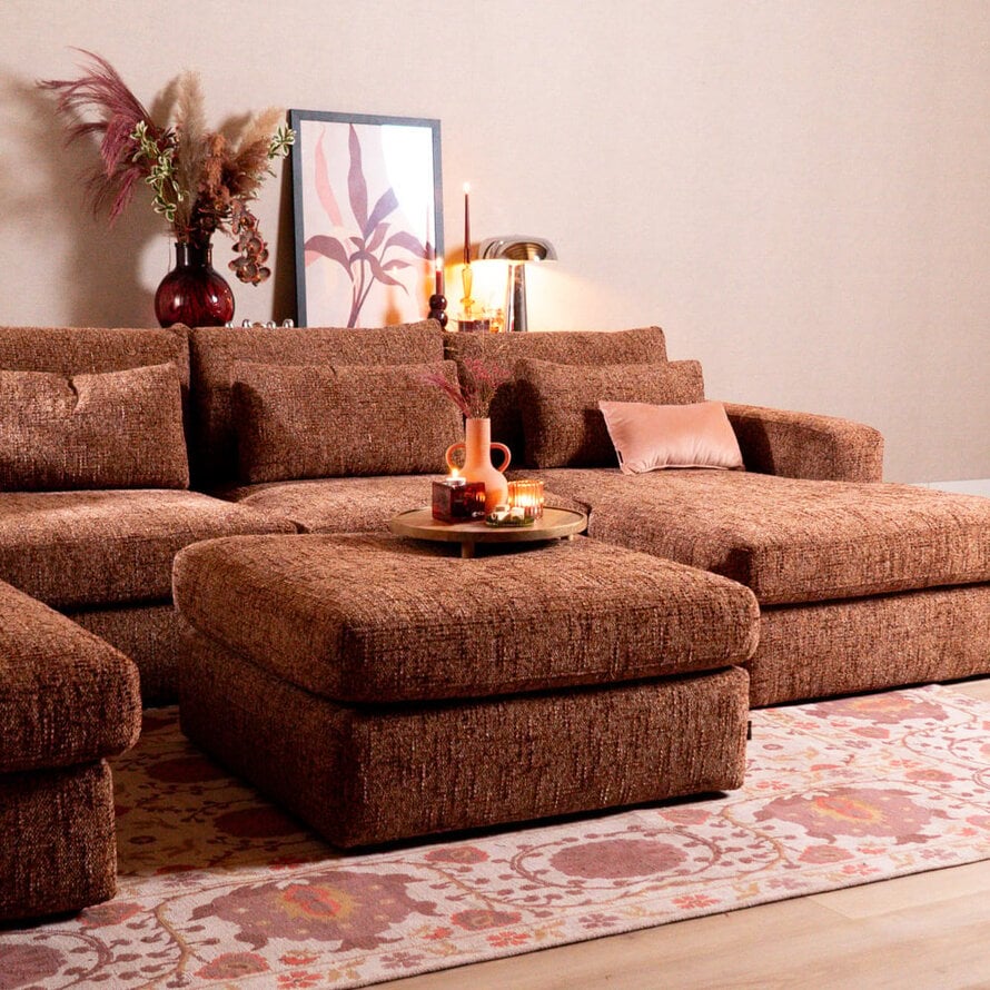 U-bank Kyle 6-zits chenille rood