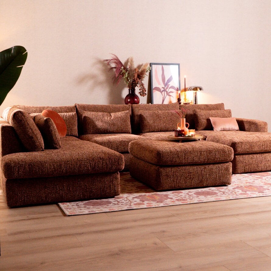 U-bank Kyle 6-zits chenille rood