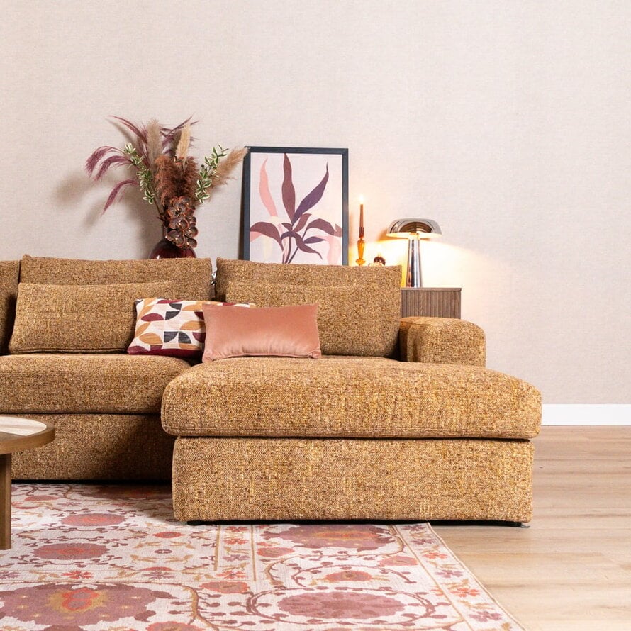 U-bank Kyle 6-zits chenille okergeel