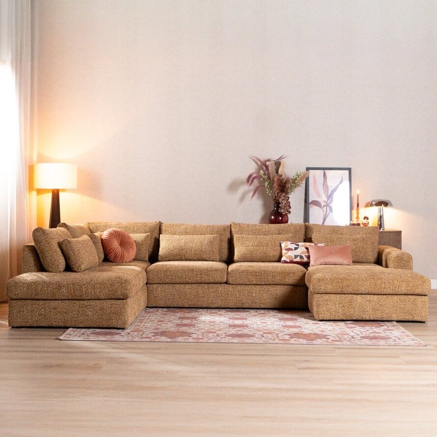 U-bank Kyle 6-zits chenille okergeel