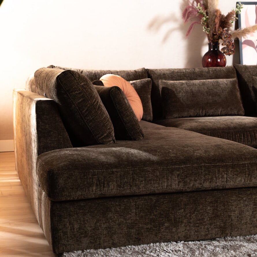 Hoekbank Kyle chenille mocha links