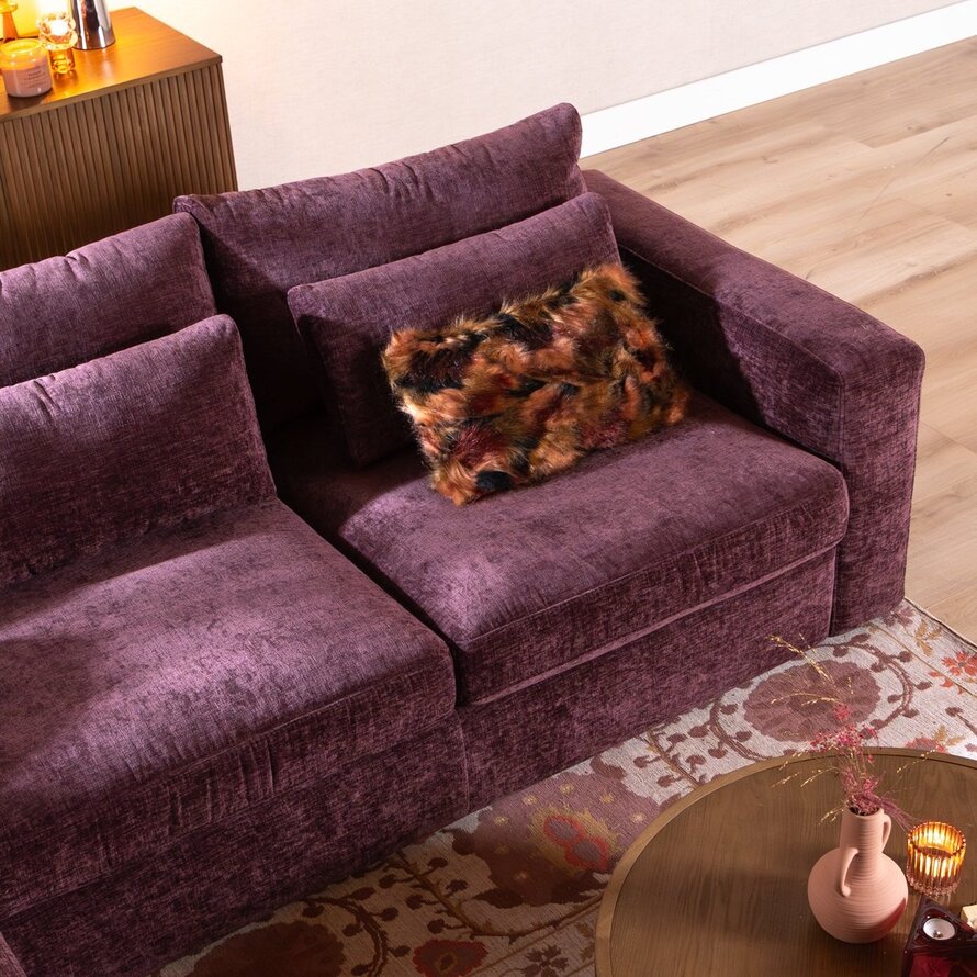 Hoekbank Kyle chenille paars links