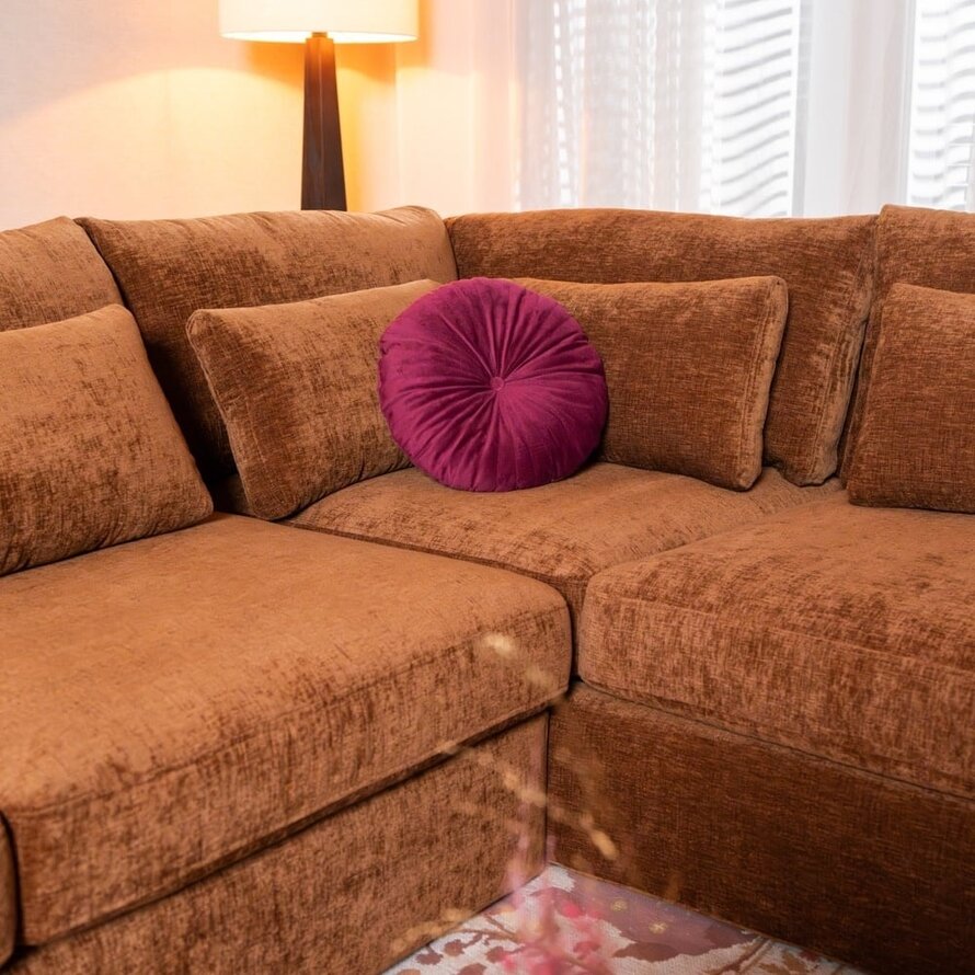 Hoekbank Kyle chenille koper rechts