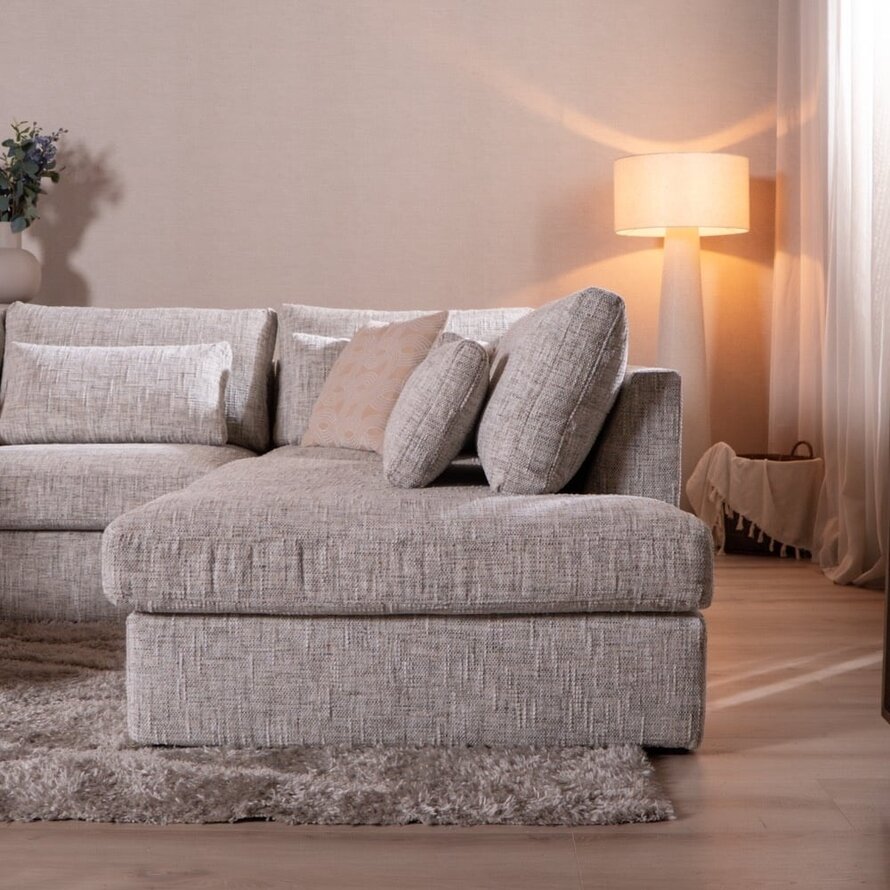 Hoekbank Kyle chenille sand grey rechts