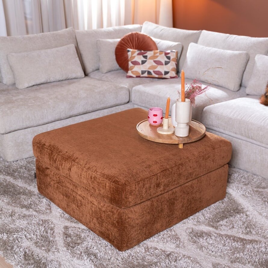 Hocker Kyle chenille koper