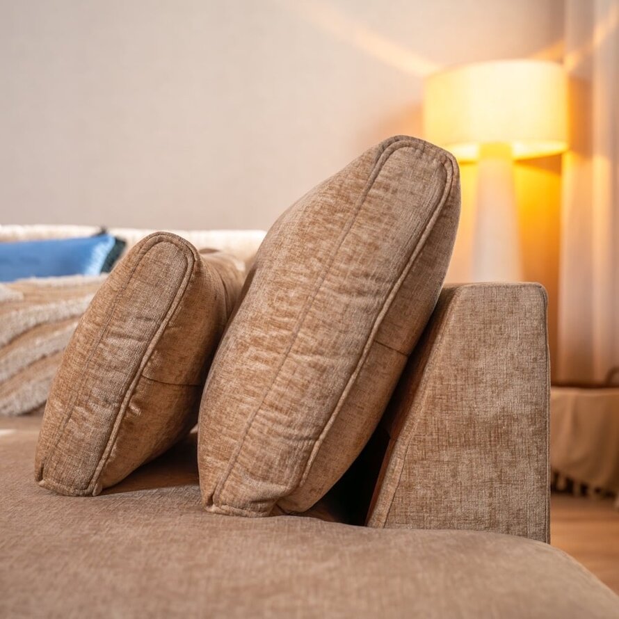 Hoekbank Kyle chenille peach rechts