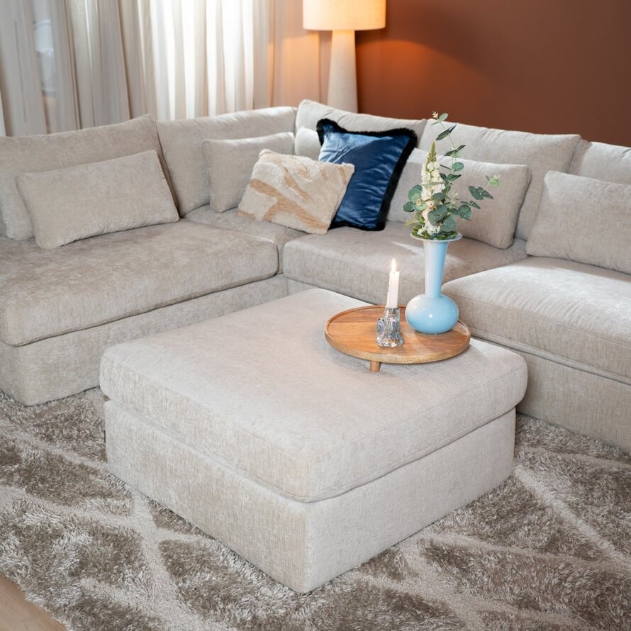 Hocker Kyle chenille sand