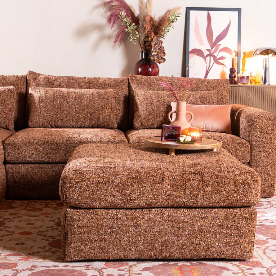 Hocker Kyle chenille rood