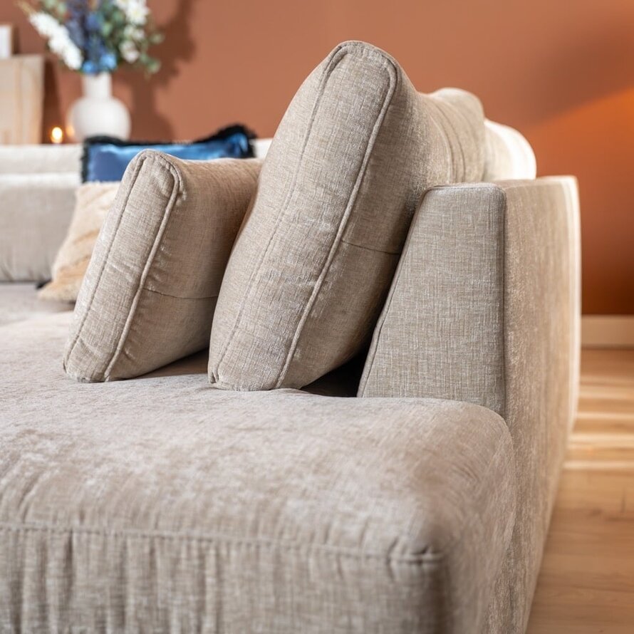 Hoekbank Kyle chenille sand rechts