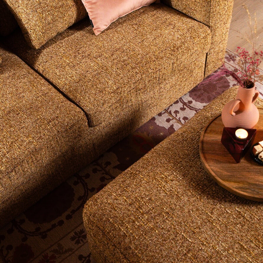 Hocker Kyle chenille okergeel