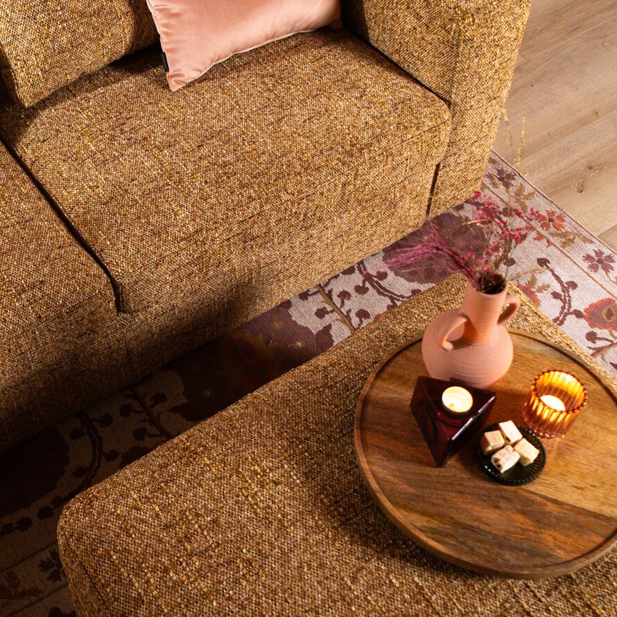 Hocker Kyle chenille okergeel
