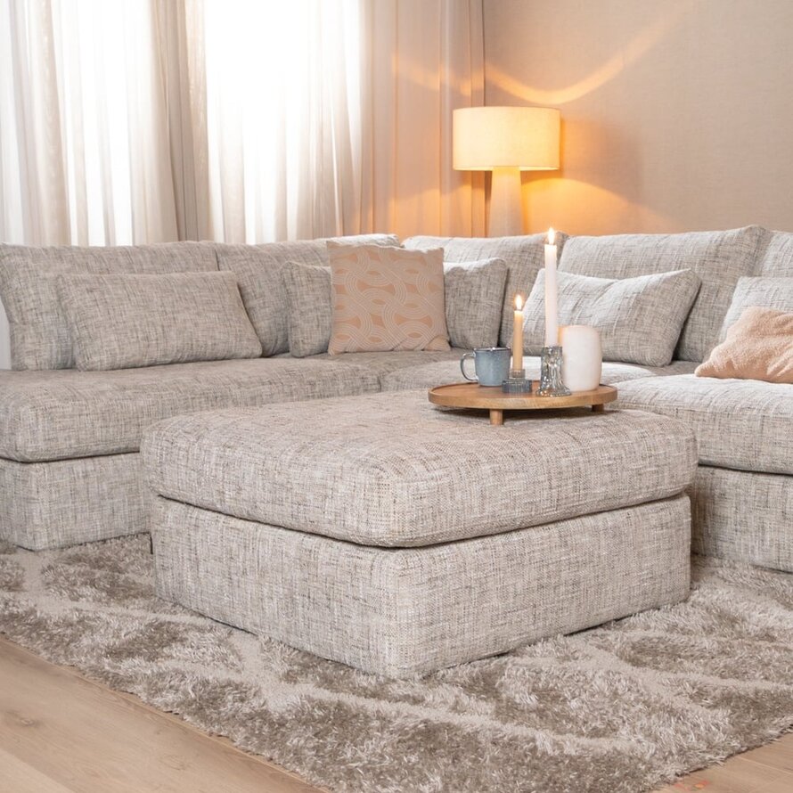 Hocker Kyle chenille sand grey