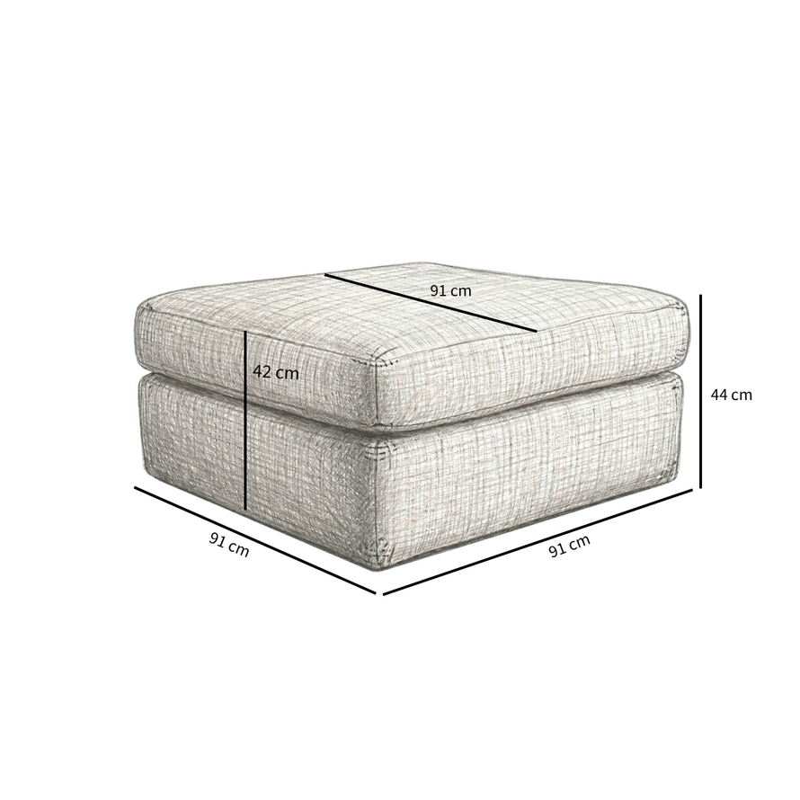 Hocker Kyle chenille sand grey