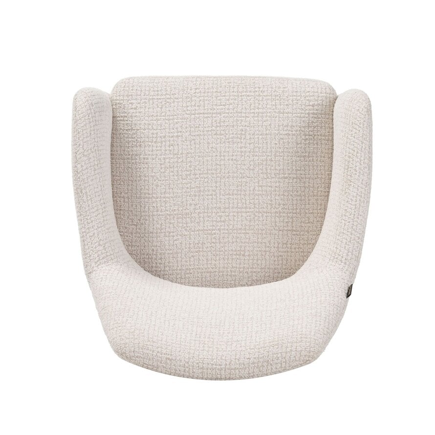 Stoel met wieltjes Mona gemêleerde stof beige