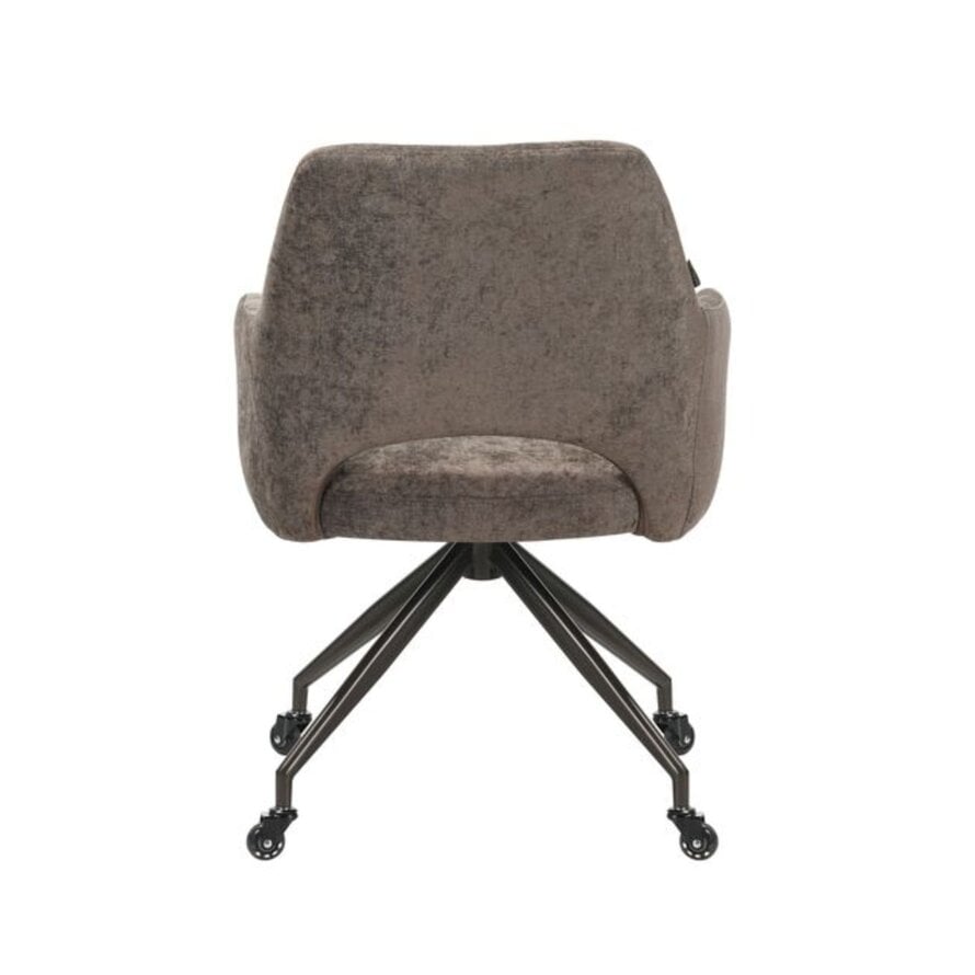 Stoel met wieltjes Mexx velvet bruin