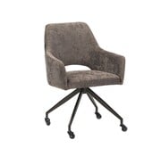 Bronx71 Stoel met wieltjes Mexx velvet bruin