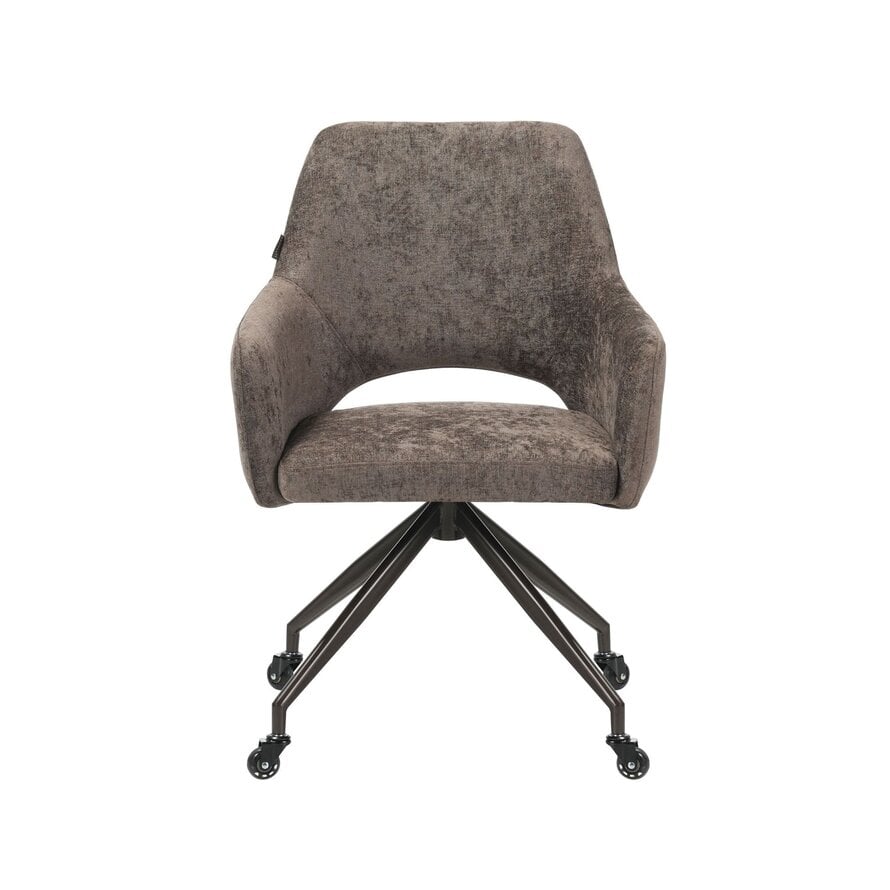 Stoel met wieltjes Mexx velvet bruin