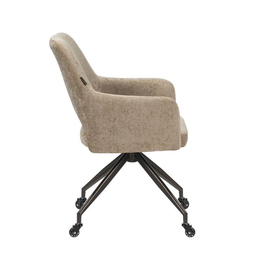 Stoel met wieltjes Mexx velvet taupe