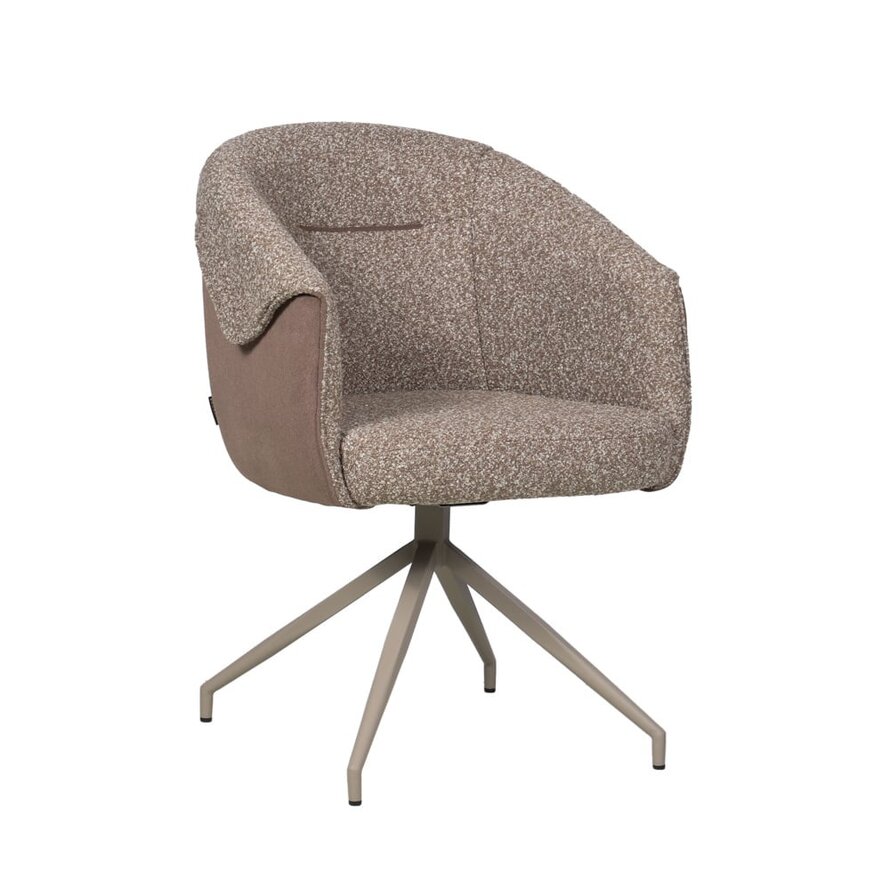 Stoel Riley bouclé bruin